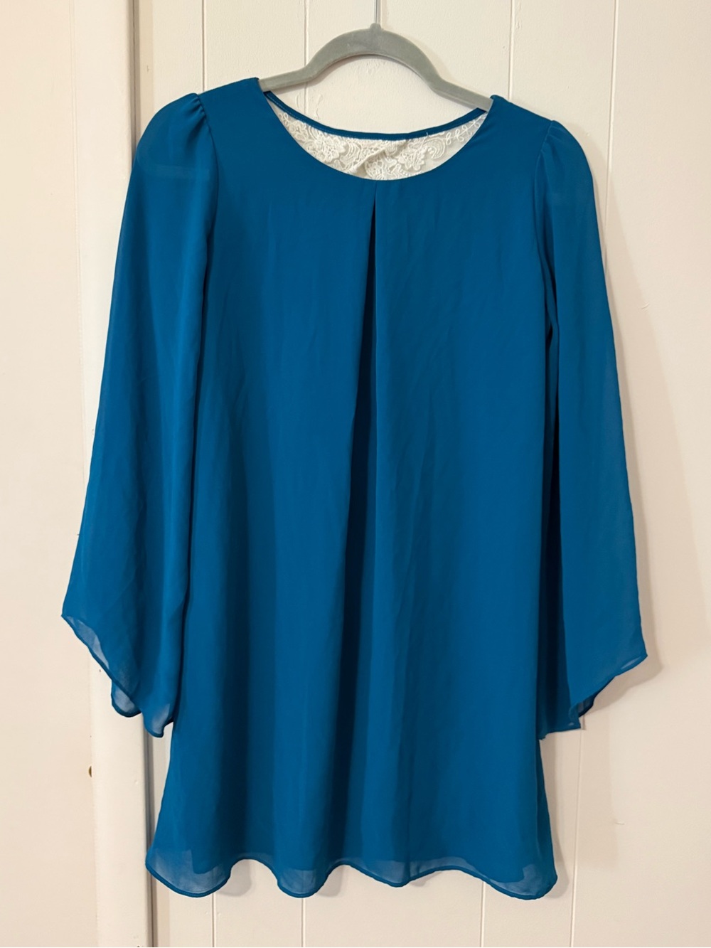 Amy Byer Teal Blue Chiffon Tunic Dress